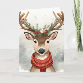 Cute Reindeer Christmas Card カード