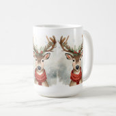 Cute Reindeer Christmas coffee Mug コーヒーマグカップ (正面右)