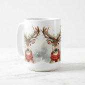 Cute Reindeer Christmas coffee Mug コーヒーマグカップ (正面左)