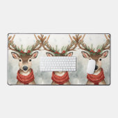 Cute Reindeer Christmas Desk Mat デスクマット (キーボード&マウス)