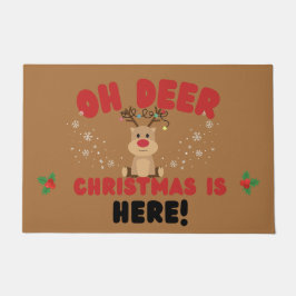 Cute Reindeer Christmas Doormat ドアマット