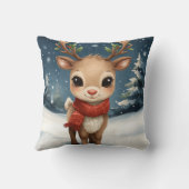 Cute reindeer Christmas for cozy living room クッション (裏面)