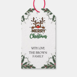 Cute Reindeer Christmas Gift Tag Personalized tag ギフトタグ