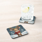Cute reindeer christmas holiday tables コースター (右側)
