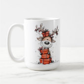 Cute Reindeer Christmas Mug – Oh Deer! コーヒーマグカップ (左)