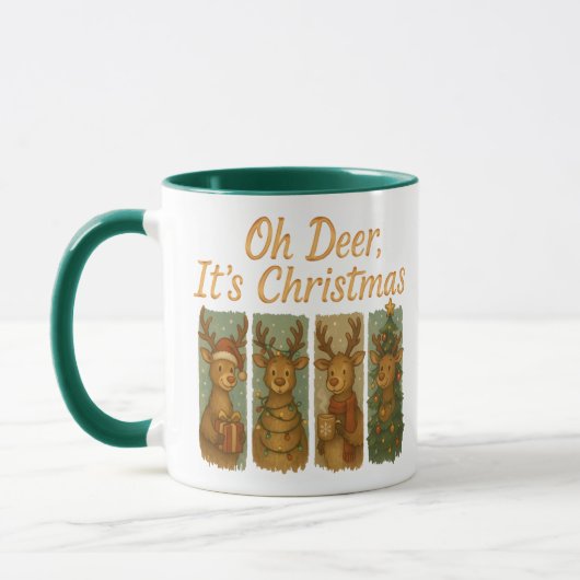 Cute Reindeer Christmas – Oh Deer マグカップ (左)