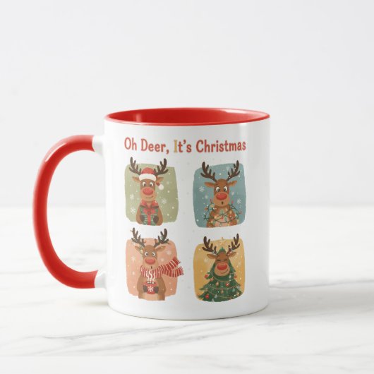 Cute Reindeer Christmas – Oh Deer マグカップ (左)