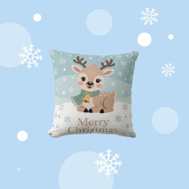 Cute Reindeer Christmas Pastel Baby Deer Holiday クッション