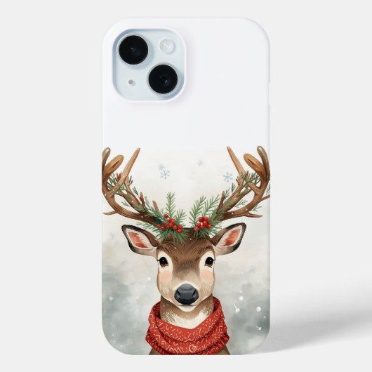 Cute Reindeer Christmas Phone Case For Fun winter Case-Mate iPhoneケース (裏面)