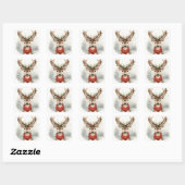 Cute Reindeer Christmas Sticker スクエアシール (シート)