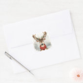 Cute Reindeer Christmas Sticker スクエアシール (封筒)