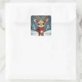 Cute reindeer christmas sticker for gifts notebook スクエアシール (バッグ)