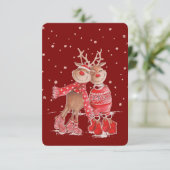 Cute Reindeer Christmas Sweatshirt – Cozy 3D 招待状 (スタンド正面)