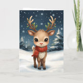 Cute reindeer christmas sweet holiday wishes カード (裏面)