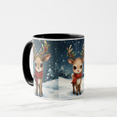 Cute reindeer christmas travel mug for cozy drinks マグカップ (正面左)