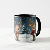 Cute reindeer christmas travel mug for cozy drinks マグカップ (正面右)