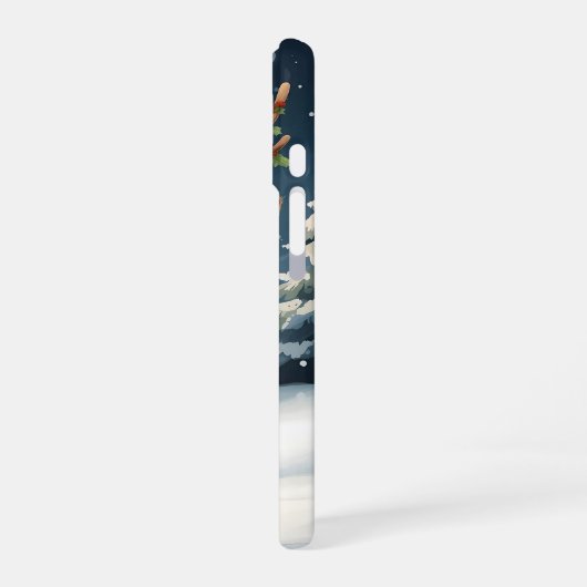 Cute reindeer christmas winter vibes iPhone 16ケース (左側面)