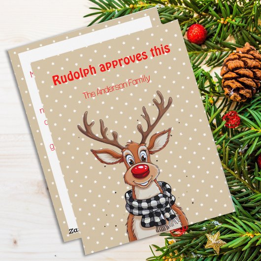 Cute reindeer christmas wish beige Postcard シーズンカード