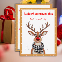 Cute reindeer christmas wish beige retro Postcard シーズンカード