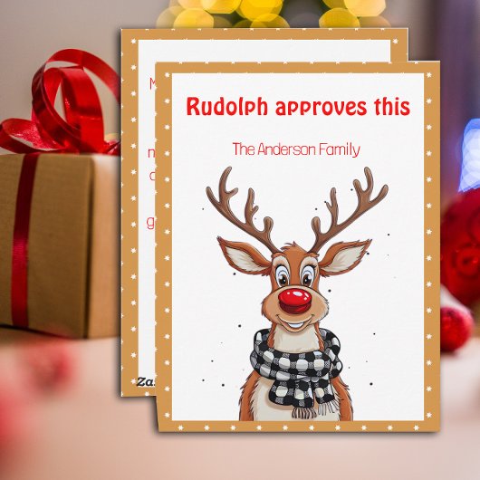 Cute reindeer christmas wish beige retro Postcard シーズンカード