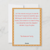 Cute reindeer christmas wish beige retro Postcard シーズンカード (裏面)