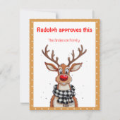 Cute reindeer christmas wish beige retro Postcard シーズンカード (正面)