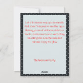 Cute reindeer christmas wish black retro Postcard シーズンカード (裏面)