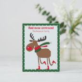 Cute reindeer christmas wish red retro Postcard シーズンカード (スタンド正面)