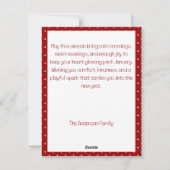 Cute reindeer christmas wish red retro Postcard シーズンカード (裏面)