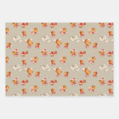 Cute Reindeer Christmas Wrapping ラッピングペーパーシート (正面3)