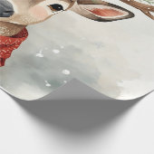Cute Reindeer Christmas Wrapping Paper ラッピングペーパー (角)