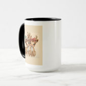 Cute Reindeer Couple Christmas Mug | Holiday Gift マグカップ (正面左)