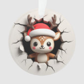 Cute Reindeer Double-Sided Holiday Ornament オーナメント (正面)