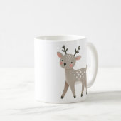 Cute Reindeer Drawing Christmas コーヒーマグカップ (正面右)