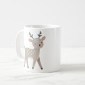 Cute Reindeer Drawing Christmas コーヒーマグカップ (正面左)