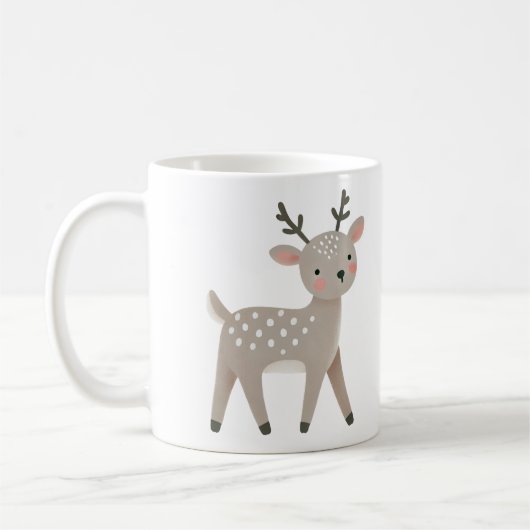 Cute Reindeer Drawing Christmas コーヒーマグカップ (左)