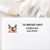 Cute Reindeer Face w/ Ornaments - It's Christmas! ラベル (インサイチュ)