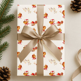 Cute Reindeer Holiday ラッピングペーパー