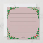 Cute Reindeer Holiday Card – Pink & Festive シーズンカード (裏面)