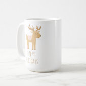 Cute Reindeer Holiday Coffee Mug Christmas Gift コーヒーマグカップ (正面左)