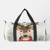 Cute Reindeer Holiday Travel Duffel For Holliday ダッフルバッグ (正面)