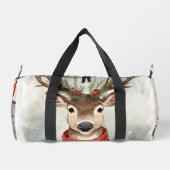 Cute Reindeer Holiday Travel Duffel For Holliday ダッフルバッグ (裏面)