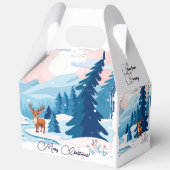 Cute reindeer in a snowy landscape Favor Box フェイバーボックス (裏面)
