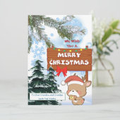 Cute Reindeer Merry Christmas シーズンカード (スタンド正面)