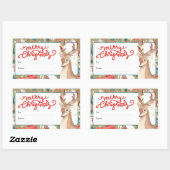 Cute Reindeer Merry Christmas Lights  長方形シール (シート)