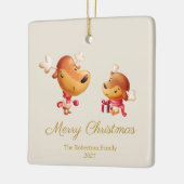 Cute Reindeer Merry Christmas Ornament セラミックオーナメント (左)