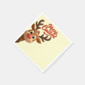 Cute Reindeer Merry Christmas Paper Napkin スタンダードカクテルナプキン (角)
