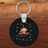 Cute Reindeer Merry Christmas Shirt –plaid Holiday キーホルダー (正面)