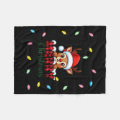 Cute Reindeer Merry Christmas Shirt –plaid Holiday フリースブランケット (正面(横))