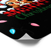 Cute Reindeer Merry Christmas Shirt –plaid Holiday ポスター (角)